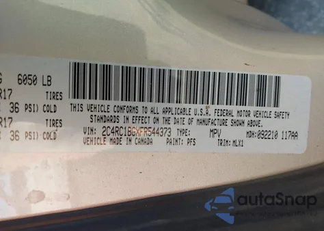 2015 Chrysler Town & Country Touring from USA, damaged, VIN 2C4RC1BGXFR544373